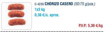 Oferta de Chorizo por 5,3€ en Abordo