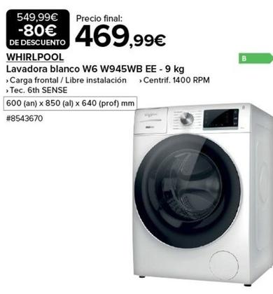 Oferta de Lavadora Whirlpool por 469,99€ en Costco