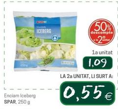 Oferta de Lechuga iceberg por 1,09€ en Valvi Supermercats