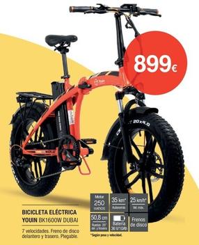 Oferta de Youin - Bicicleta Eléctrica BK1600W Dubai por 899€ en Milar