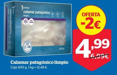 Oferta de Calamar Patagónico Limpio por 4,99€ en La Sirena