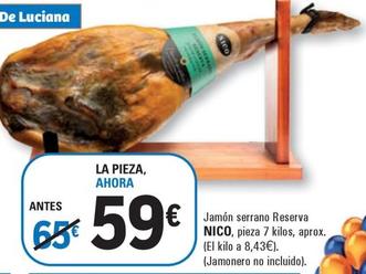 Oferta de Nico - Jamón Serrano Reserva por 59€ en E.Leclerc