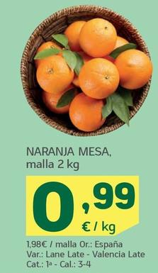 Oferta de Naranja Mesa por 0,99€ en HiperDino