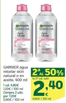 Oferta de Garnier - Agua Micelar Skin Natural O En Aceite por 4,8€ en HiperDino