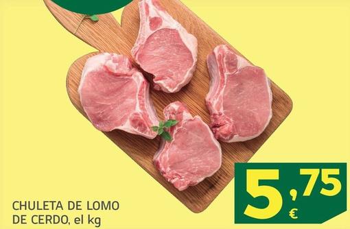 Oferta de Chuleta De Lomo De Cerdo por 5,75€ en HiperDino
