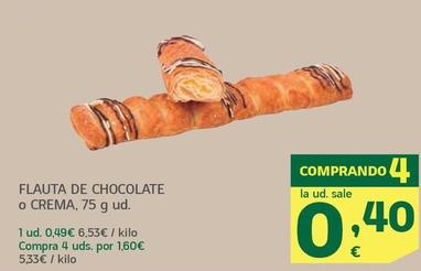 Oferta de Flauta De Chocolate O Crema por 0,49€ en HiperDino