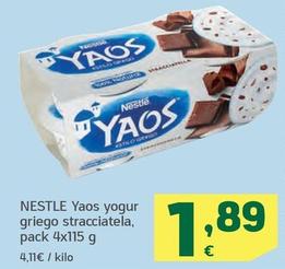 Oferta de Nestlé - Yaos Yogur Griego Stracciatela por 1,89€ en HiperDino