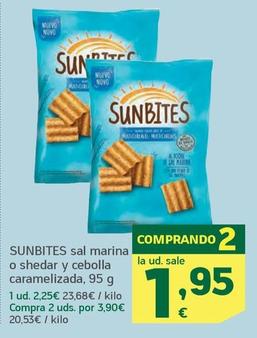 Oferta de Sunbites - Sal Marina O Shedar Y Cebolla Caramelizada por 2,25€ en HiperDino