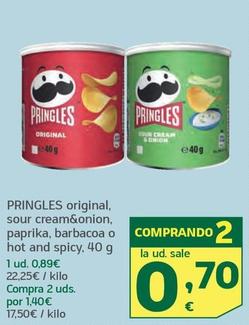 Oferta de Pringles - Original, Sour Cream&onion, Paprika, Barbacoa O Hot And Spicy por 0,89€ en HiperDino