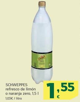 Oferta de Schweppes - Refresco De Limon O Naranja Zero por 1,55€ en HiperDino