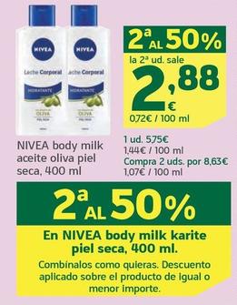 Oferta de Nivea - Body Milk Aceite Oliva Piel Seca por 2,88€ en HiperDino