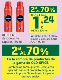 Oferta de Old Spice - Desodorante Captain por 4,14€ en HiperDino
