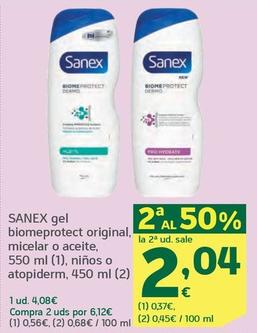 Oferta de Sanex - Biomeprotect Original Micelar O Aceite por 4,08€ en HiperDino