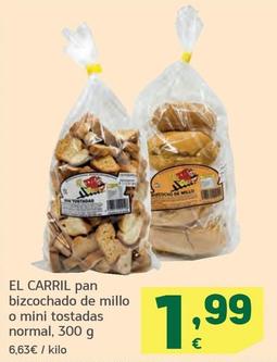 Oferta de El Carril - Pan Bizcochado De Millo o Mini Tostadas Normal por 1,99€ en HiperDino
