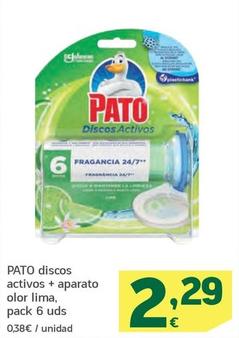 Oferta de Pato - Discos Activos + Aparato Olor Lima por 2,29€ en HiperDino