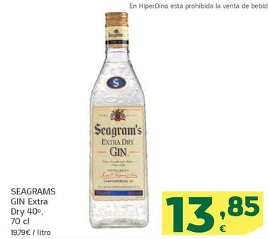 Oferta de Seagram's - Gin Extra Dry 40 por 13,85€ en HiperDino