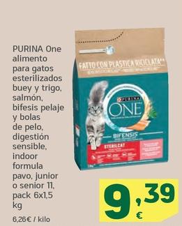 Oferta de Purina One - Alimento Para Gatos Esterilizados Buey Y Trigo por 9,39€ en HiperDino