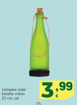 Oferta de Lampara Solar Botella Vidrio por 3,99€ en HiperDino