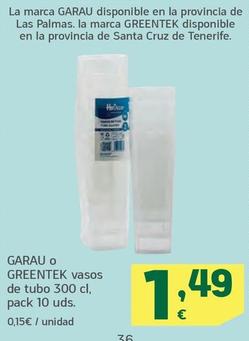 Oferta de Garau - Greentek Vasos De Tubo por 1,49€ en HiperDino