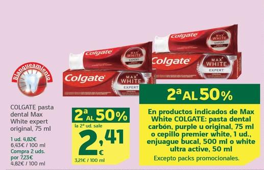 Oferta de Colgate - Pasta Dental Max White Expert Original por 4,82€ en HiperDino