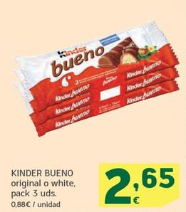Oferta de Ferrero Rocher - Kinder Bueno Original O White por 2,65€ en HiperDino