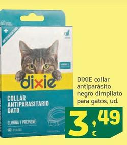 Oferta de Dixie - Collar Antiparásito Negro Dimpilato Para Gatos por 3,49€ en HiperDino