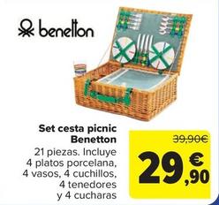 Oferta de Benetton - Set cesta picnic  por 29,9€ en Carrefour
