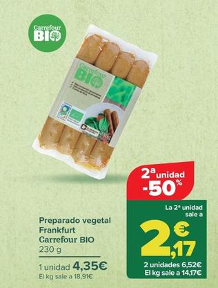 Oferta de Carrefour Bio - Preparado Vegetal Frankfurt  por 3,29€ en Carrefour