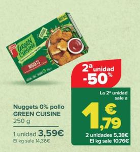 Oferta de Green Cuisine - Nuggets 0% Pollo  por 3,59€ en Carrefour