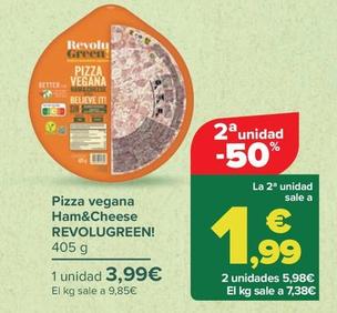 Oferta de  RevoluGreen! - Pizza Vegana Ham&Cheese por 3,99€ en Carrefour
