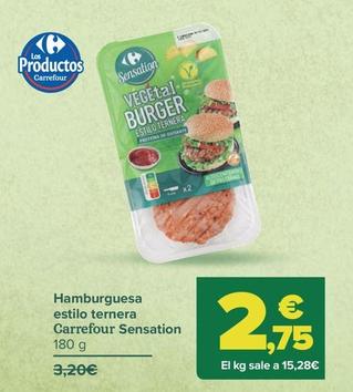 Oferta de Carrefour - Hamburguesa  estilo ternera Sensation por 2,75€ en Carrefour