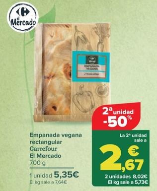 Oferta de Carrefour - Empanada vegana  rectangular El Mercado por 5,35€ en Carrefour
