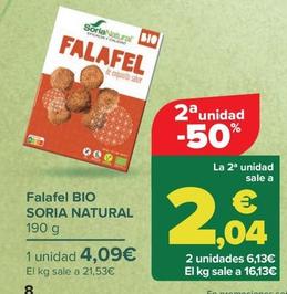 Oferta de Soria Natural - Falafel Bio  por 4,09€ en Carrefour