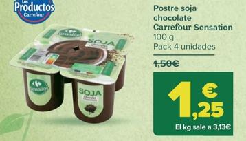 Oferta de Carrefour - Postre soja chocolate  Sensation por 1,25€ en Carrefour