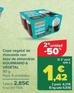 Oferta de Gourmand & Vegetal -Copa vegetal de chocolate con base de almendras  por 2,85€ en Carrefour