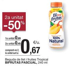 Oferta de Pascual - Beguda De Llet I Fruites Tropical Bifrutas por 0,89€ en BonpreuEsclat