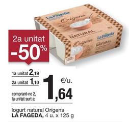Oferta de La Fageda - Logurt Natural Origens por 2,19€ en BonpreuEsclat