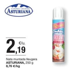 Oferta de Asturiana - Nata Muntada Lleugera por 2,19€ en BonpreuEsclat