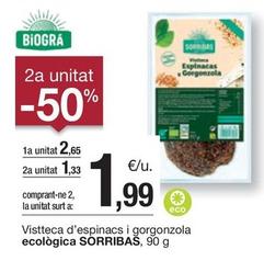 Oferta de Sorribas - Vistteca D'espinacs I Gorgonzola Ecologica por 2,65€ en BonpreuEsclat