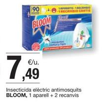 Oferta de Bloom - Insecticida Eléctric Antimosquits 1 Aparell + 2 Recanvis por 7,49€ en BonpreuEsclat