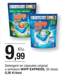 Oferta de Wipp Express - Detergente En Capsules Original O Antiolors por 9,99€ en BonpreuEsclat