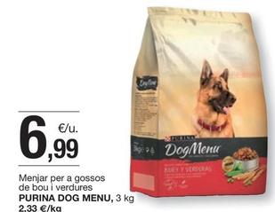 Oferta de Purina - Menjar Per A Gossos De Bou I Verdures Dog Menu por 6,99€ en BonpreuEsclat