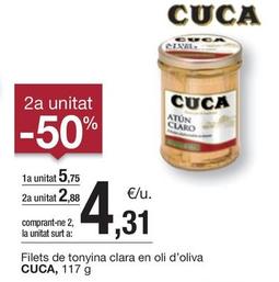 Oferta de Cuca - Filets De Tonyina Clara En Oli D'oliva por 5,75€ en BonpreuEsclat