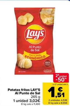Oferta de Lay’s - Patatas Fritas Al Punto De Sal por 3,02€ en Carrefour
