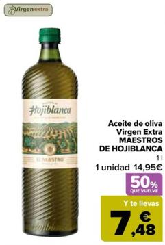 Oferta de Maestros De Hojiblanca - Aceite De Oliva Virgen Extra   por 14,49€ en Carrefour