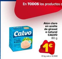 Oferta de Calvo - Atún Claro  En Aceite  De Girasol  O Natural  por 1€ en Carrefour