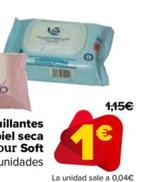 Oferta de Carrefour Soft - Toallitas Desmaquillantes Piel Normal O Piel Seca   por 1€ en Carrefour