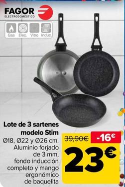 Oferta de Fagor - Lote De 3 Sartenes Modelo Stim por 23€ en Carrefour