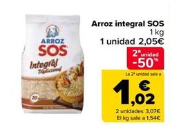 Oferta de Sos - Arroz Integral  por 1,99€ en Carrefour