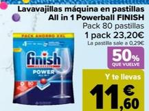 Oferta de Finish - Lavavajillas Máquina En Pastillas  All In 1 Powerball  por 23,2€ en Carrefour